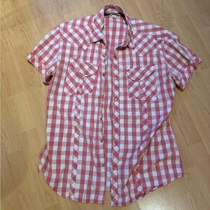Parasuco Red and White Checkered Men's Button up Shirt